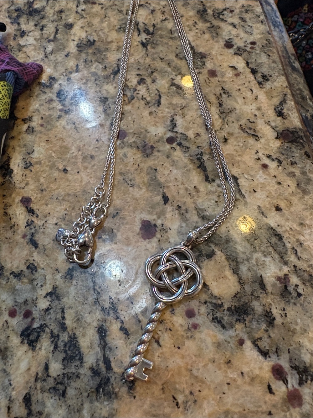 Brighton Interlock Silver Key Knot Pendant Necklace - Women's Jewelry